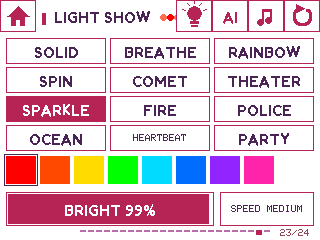 Orbit device UI: LED effects