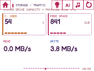 Orbit device UI: Storage Traffic