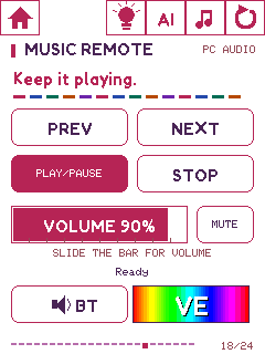 Orbit device UI: Music