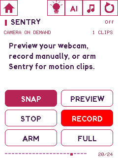 Orbit device UI: Sentry