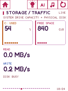 Orbit device UI: Storage Traffic